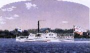 James Bard Nelly Baker, New England steamboat built 1855 France oil painting artist